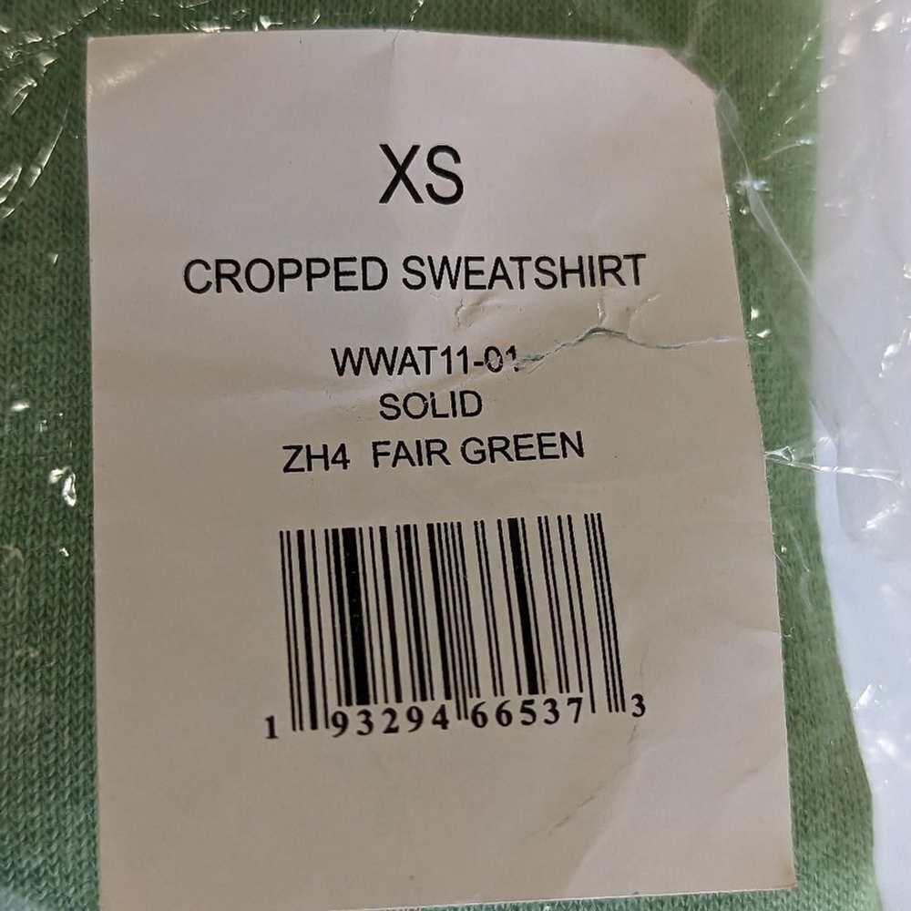 WEWOREWHAT Fair Green Cutoff Pullover XS NWT Clean Girl Aesthetic Cozy - Picture 10 of 13